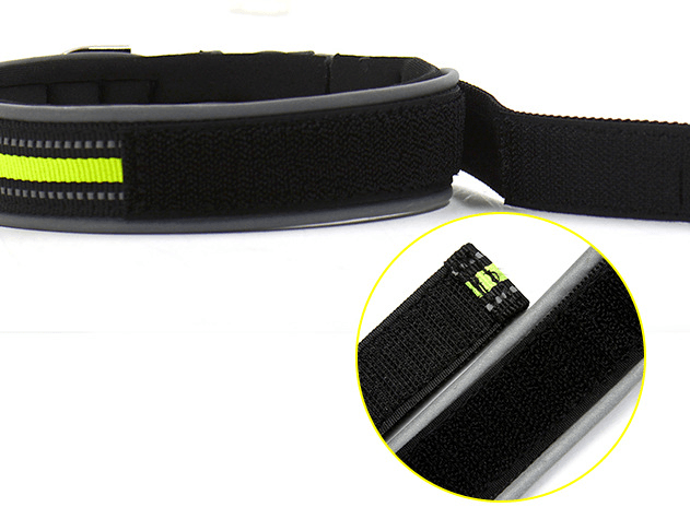 Reflective Grid Pattern Neoprene Pet Collars - Stylish Safety Accessories For Dogs And Cats