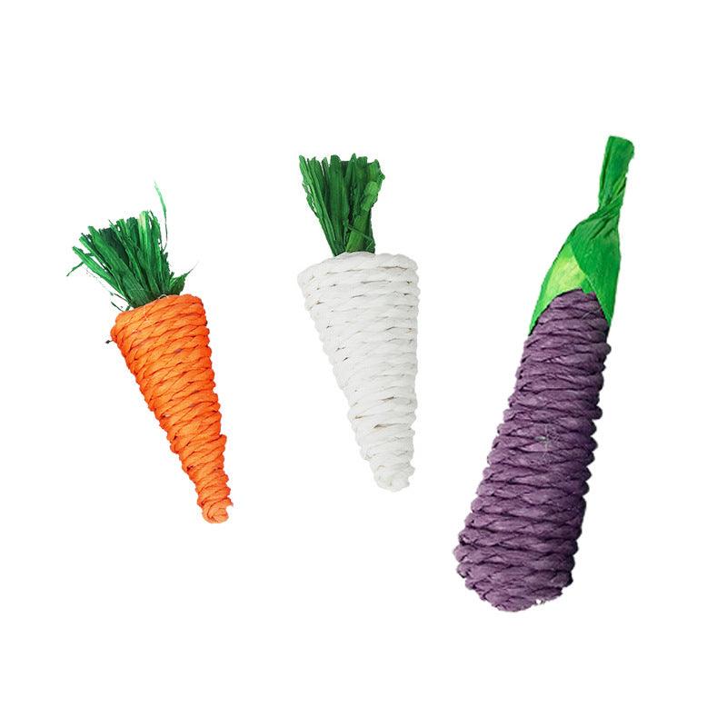 Natural Woven Carrot Hamster Toy - Fun And Eco-Friendly Molar Supplies