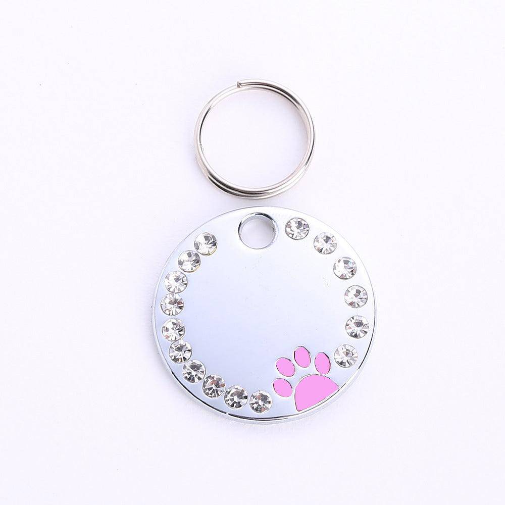 Personalized Round Metal Dog Tag Keychain