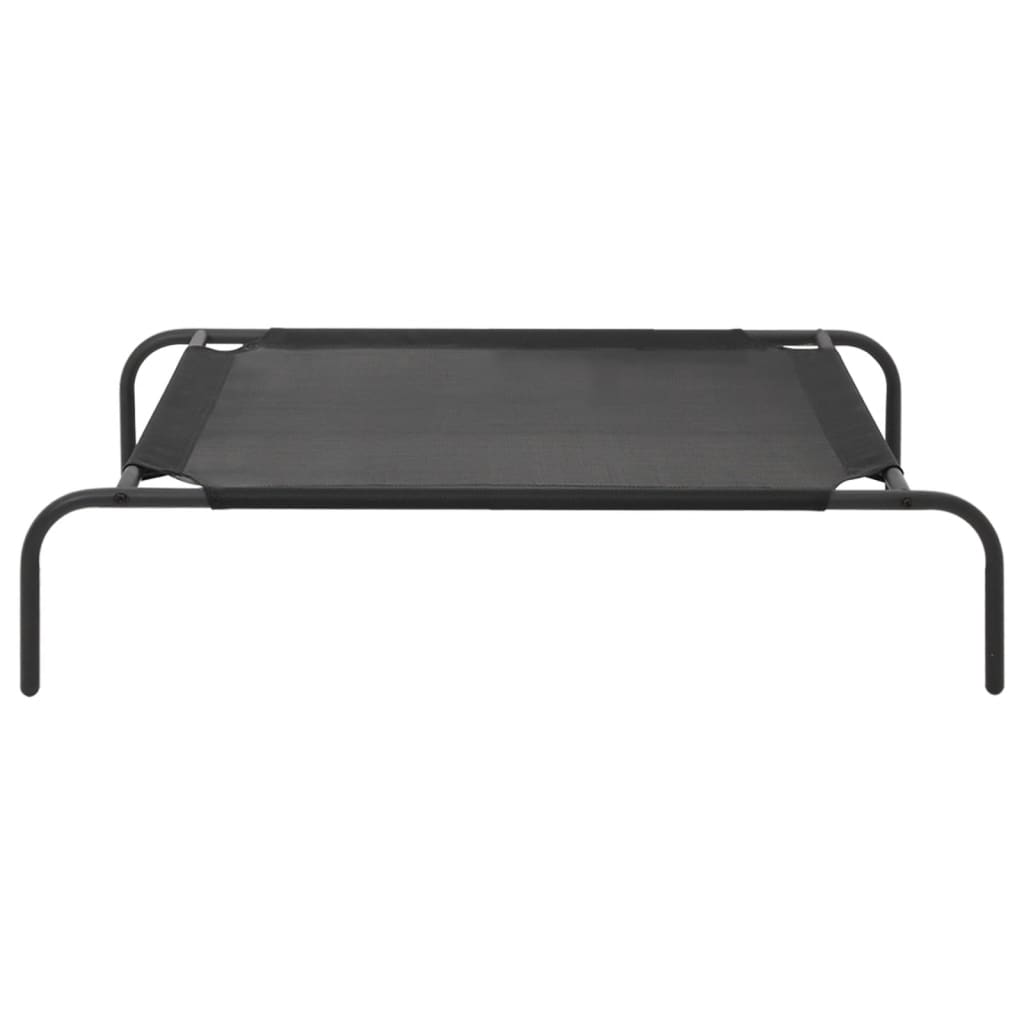 vidaXL Elevated Dog Bed Raised Dog Cot Puppy Sleeping Bed Black Textilene