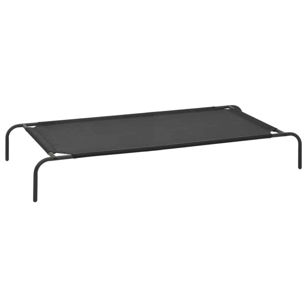 vidaXL Elevated Dog Bed Raised Dog Cot Puppy Sleeping Bed Black Textilene