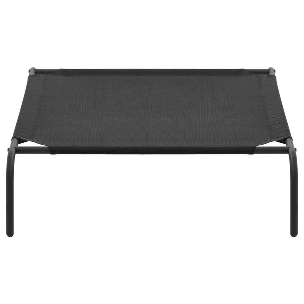 vidaXL Elevated Dog Bed Raised Dog Cot Puppy Sleeping Bed Black Textilene