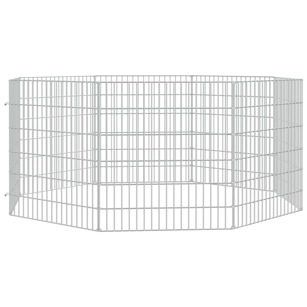 vidaXL Free Range Animal Enclosure 8-Panel 21.3"x23.6" Galvanized Iron