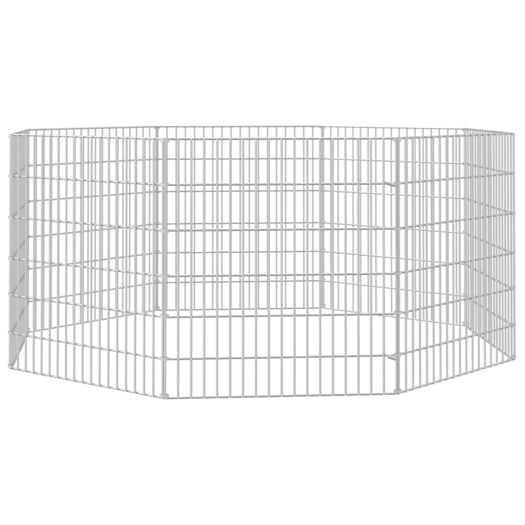 vidaXL Free Range Animal Enclosure 8-Panel 21.3"x23.6" Galvanized Iron