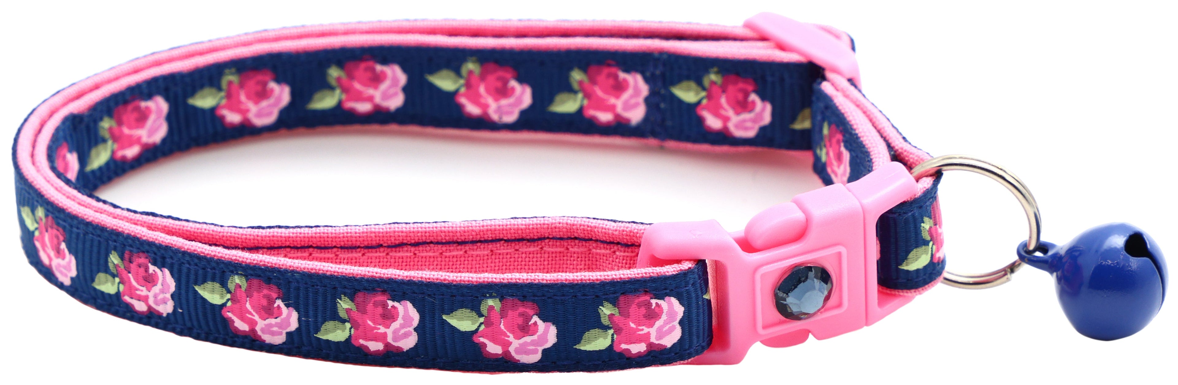 Pink Tea Party Roses Breakaway Cat Collar