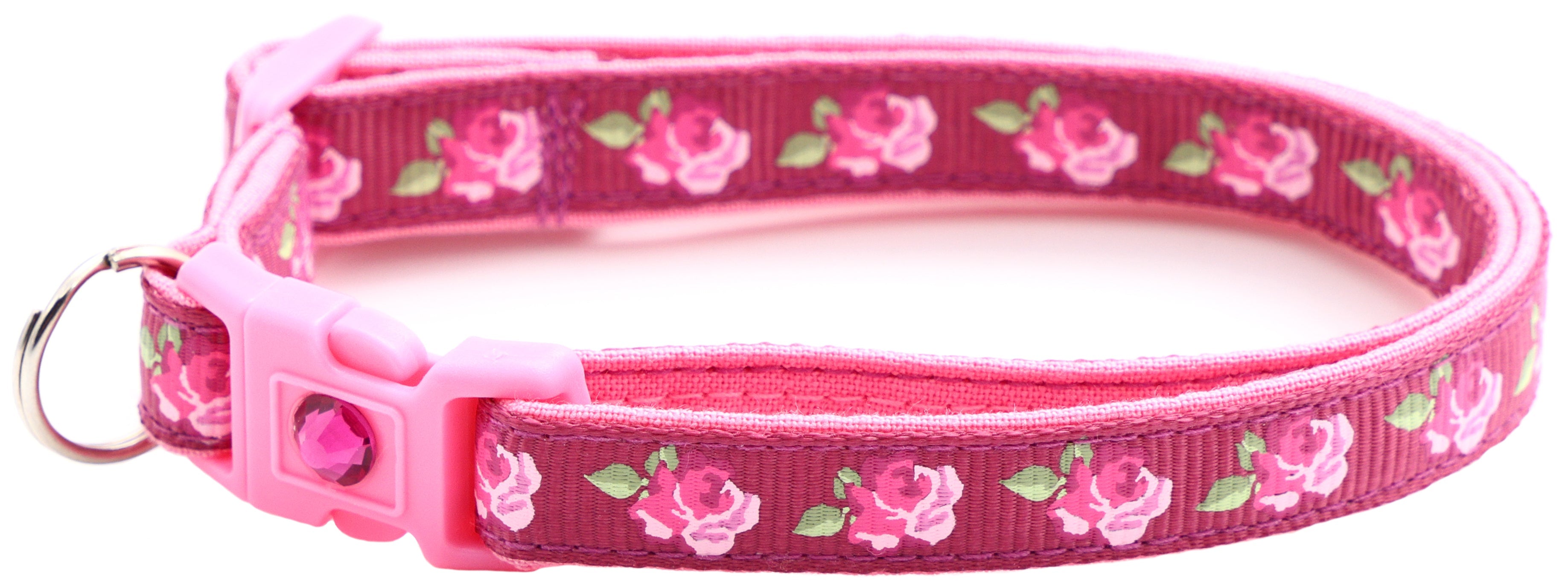 Pink Tea Party Roses Breakaway Cat Collar