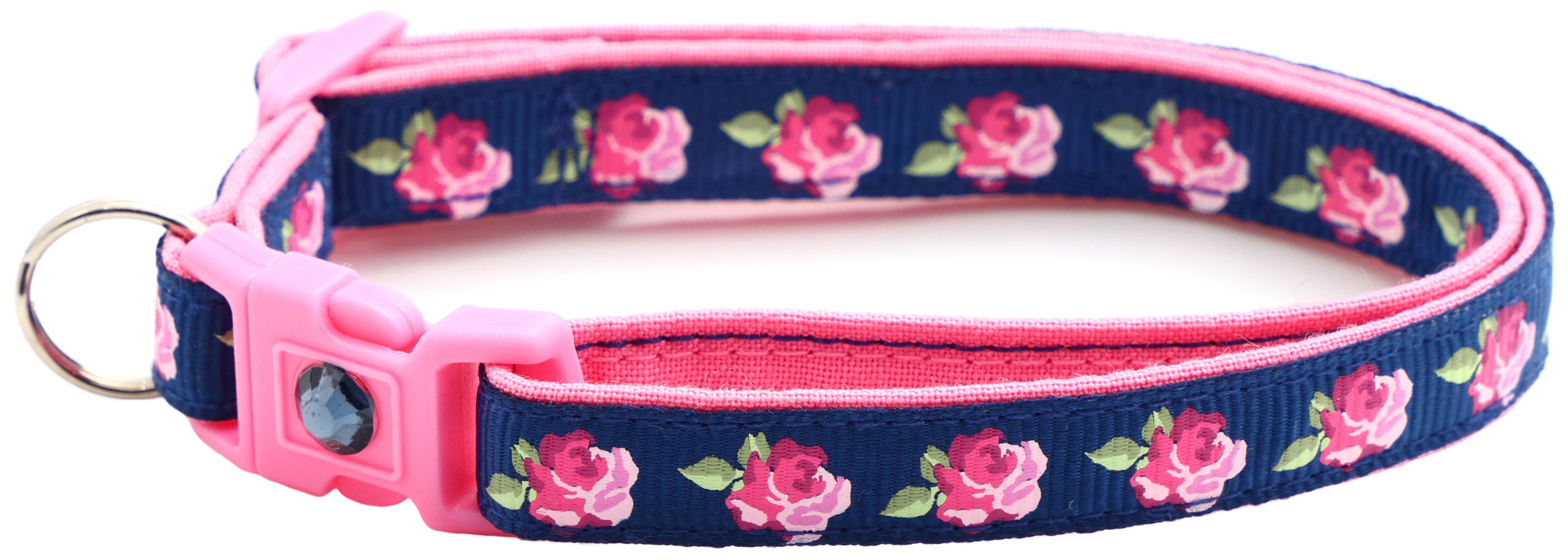 Pink Tea Party Roses Breakaway Cat Collar