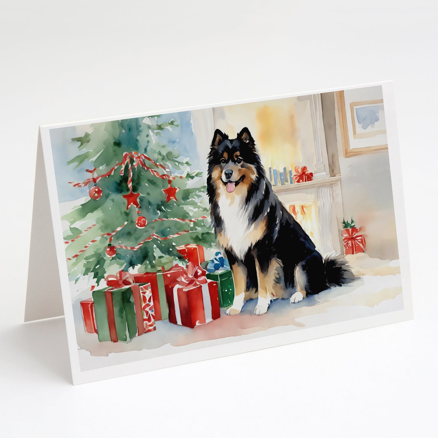 Finnish Lapphund Cozy Christmas Greeting Cards Pack of 8