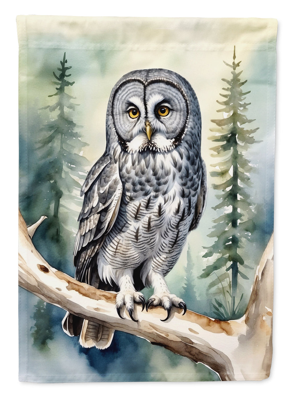Great Gray Owl Garden Flag