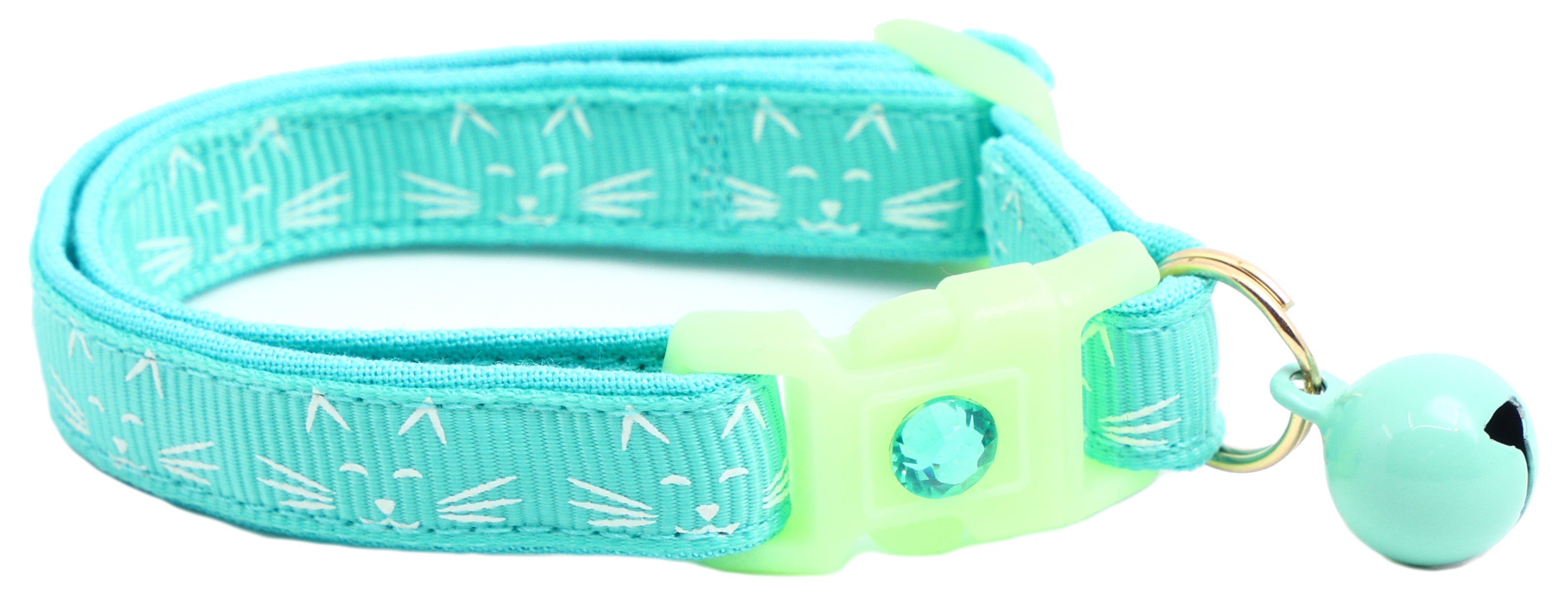 Glowing Cat Faces Breakaway Cat Collar