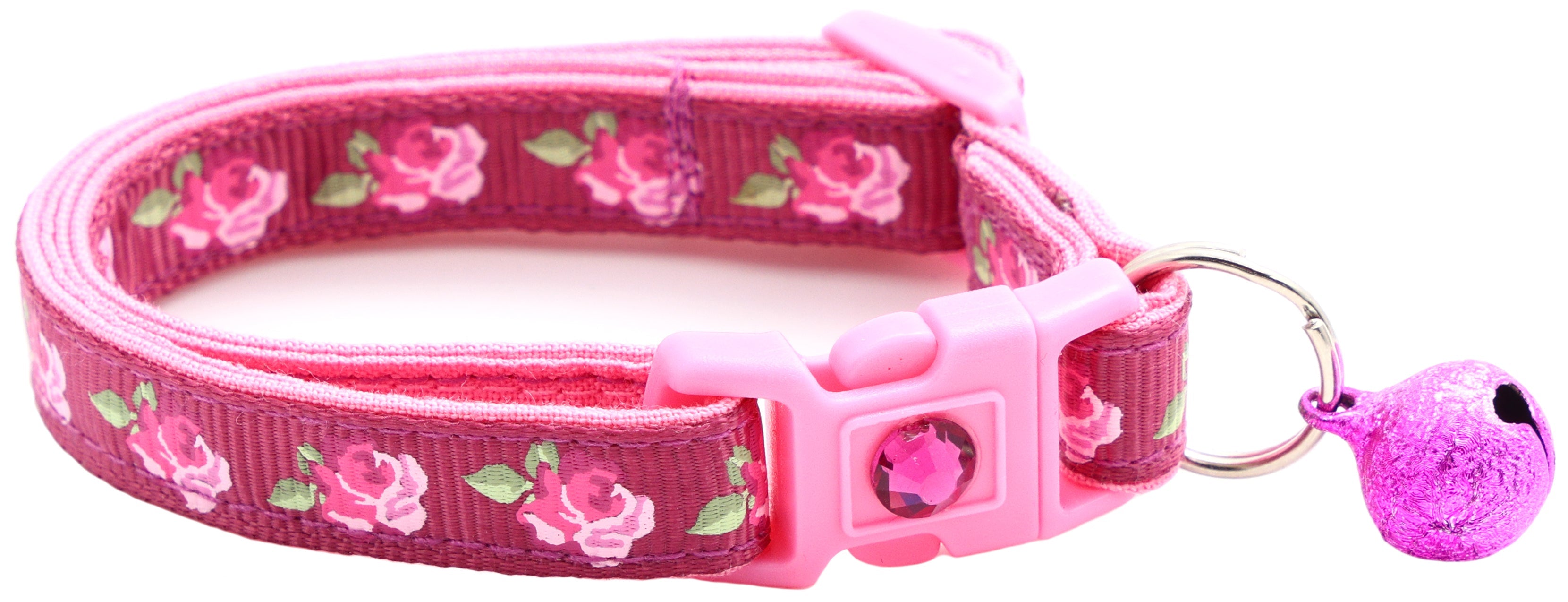 Pink Tea Party Roses Breakaway Cat Collar