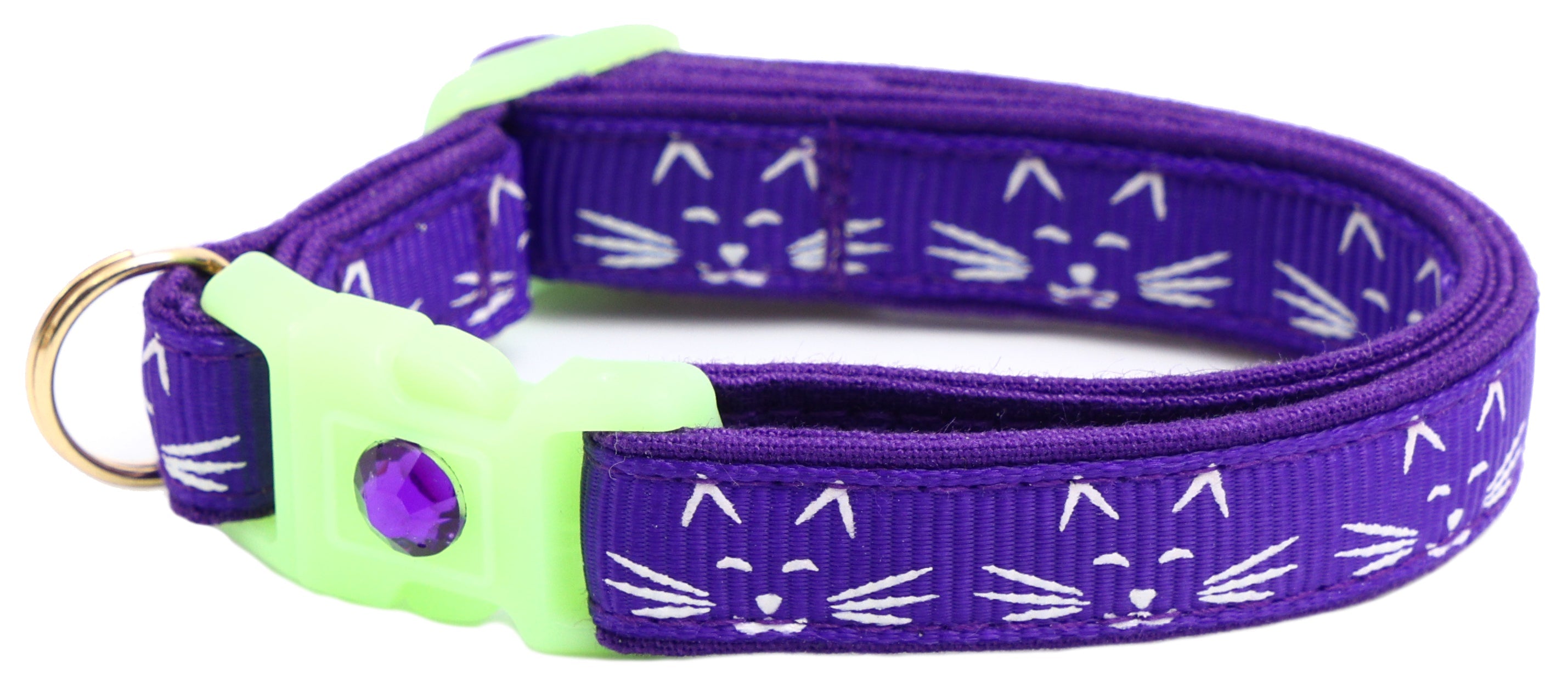 Glowing Cat Faces Breakaway Cat Collar
