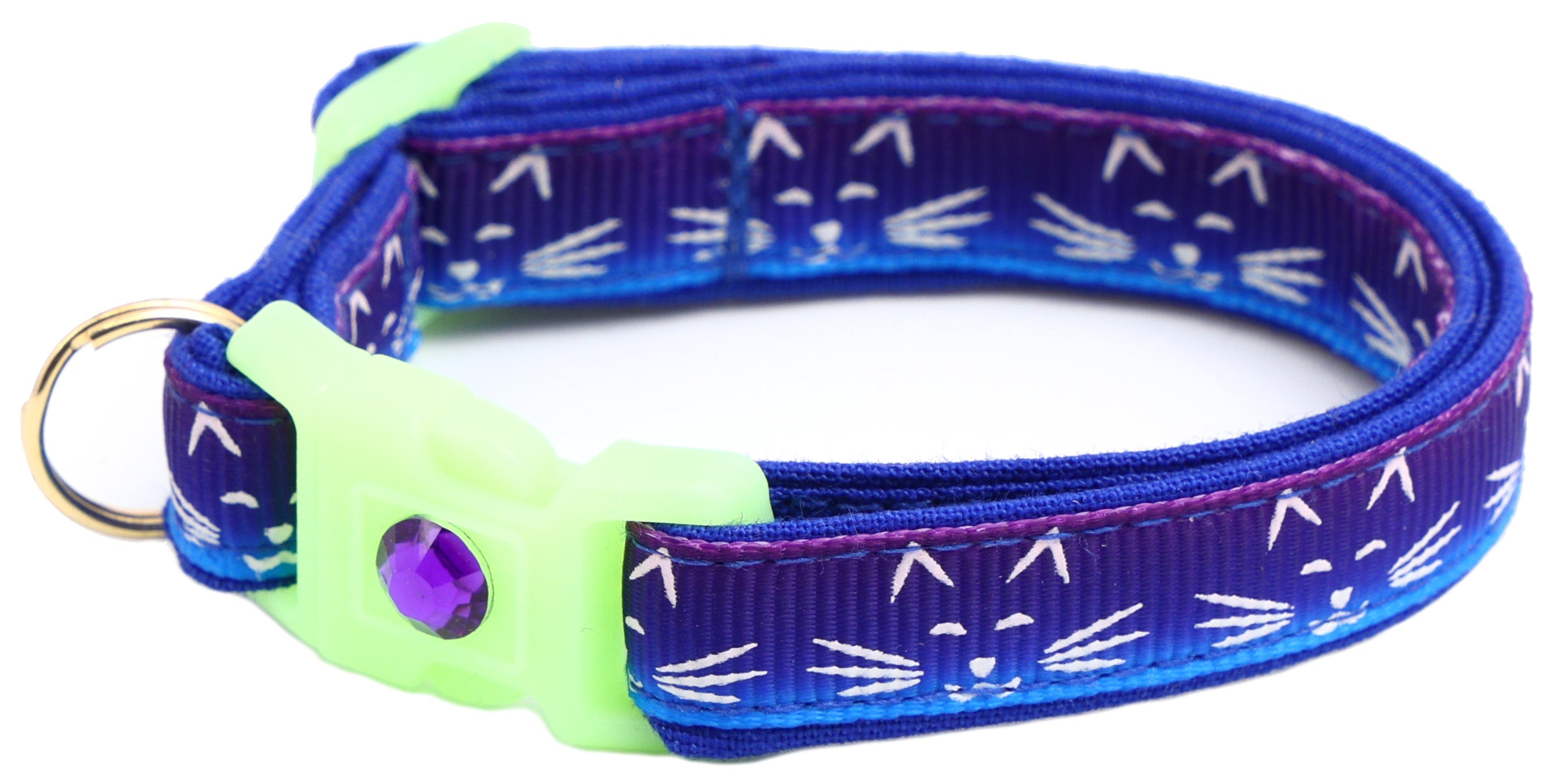 Glowing Cat Faces Breakaway Cat Collar