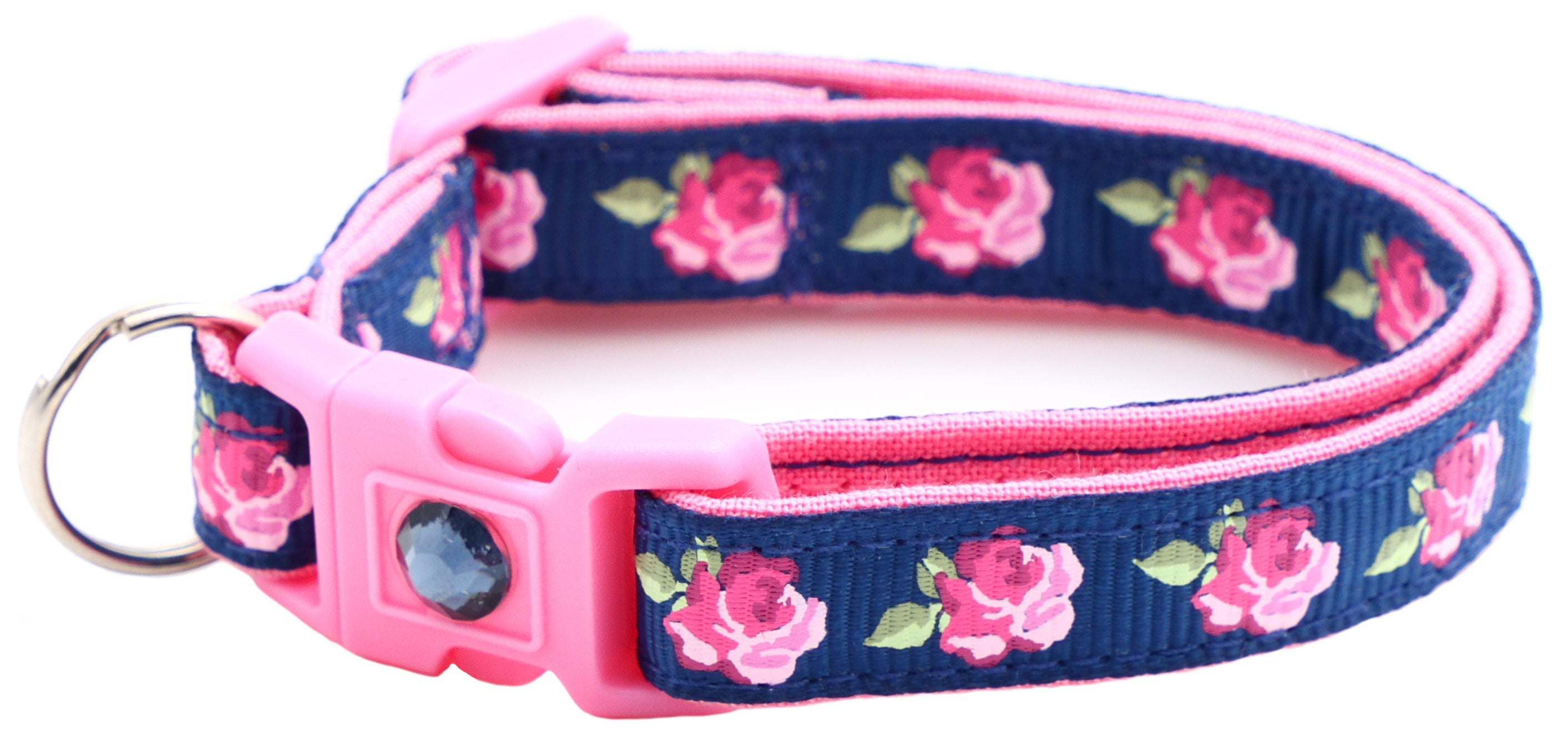 Pink Tea Party Roses Breakaway Cat Collar
