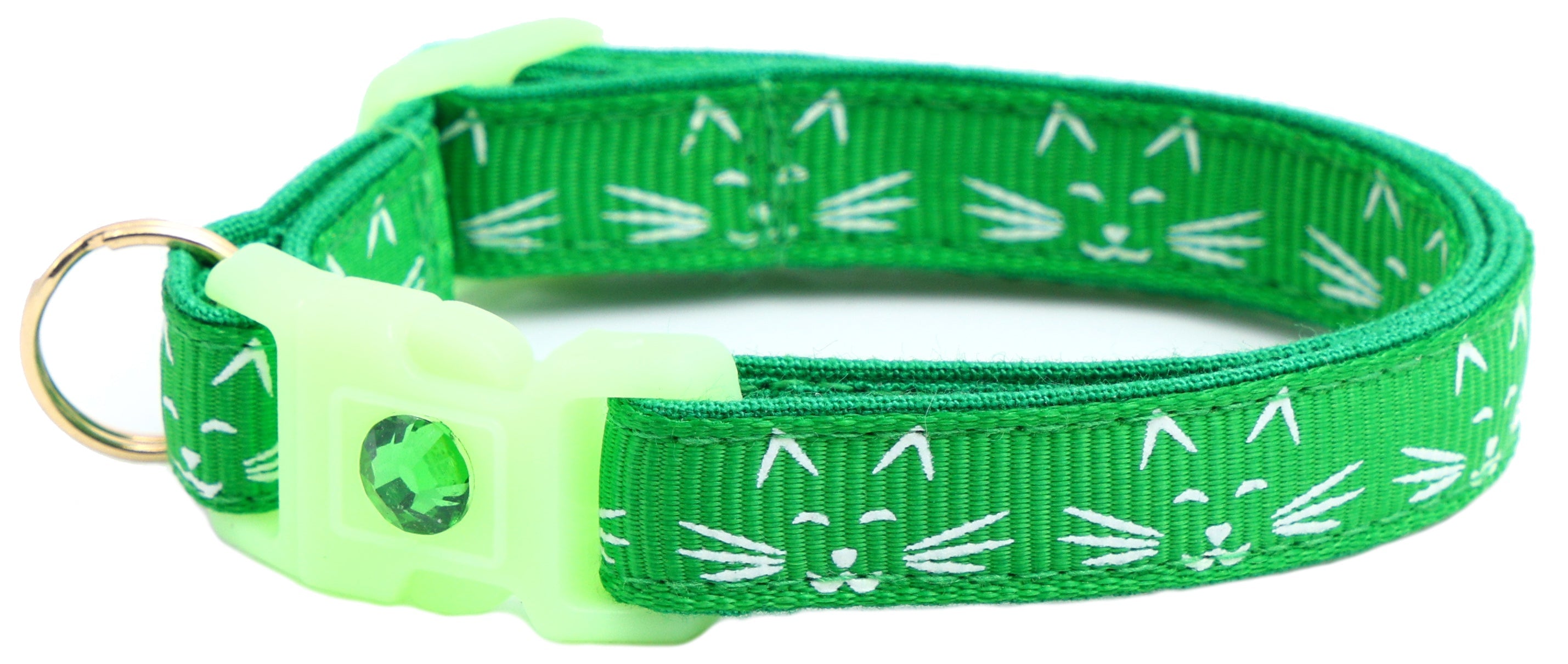 Glowing Cat Faces Breakaway Cat Collar