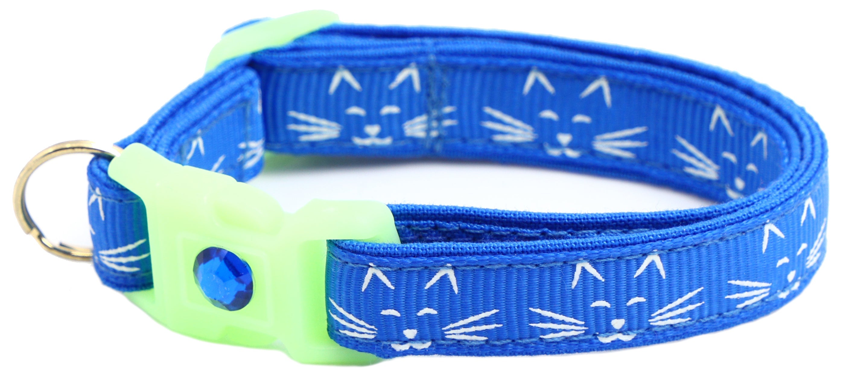 Glowing Cat Faces Breakaway Cat Collar