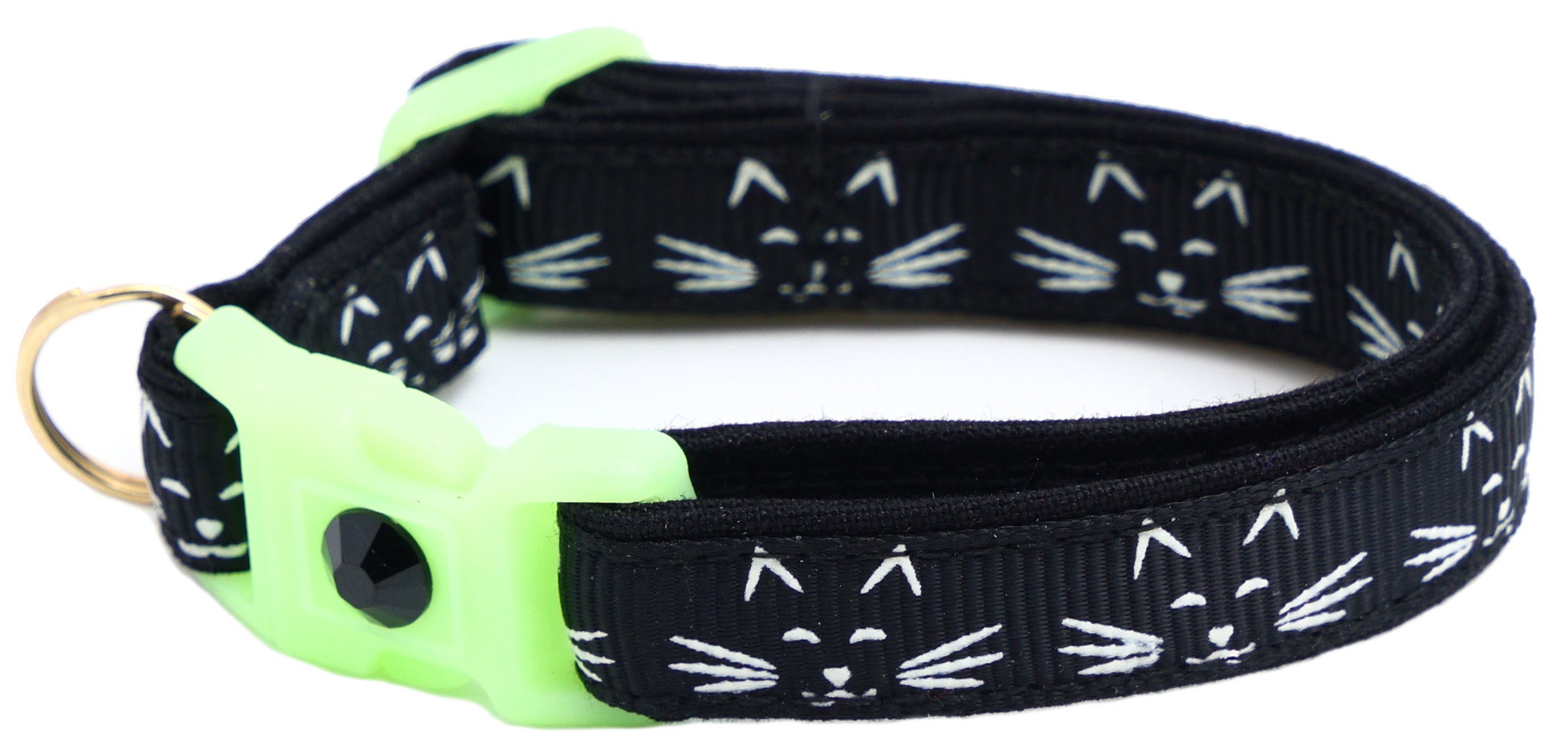Glowing Cat Faces Breakaway Cat Collar