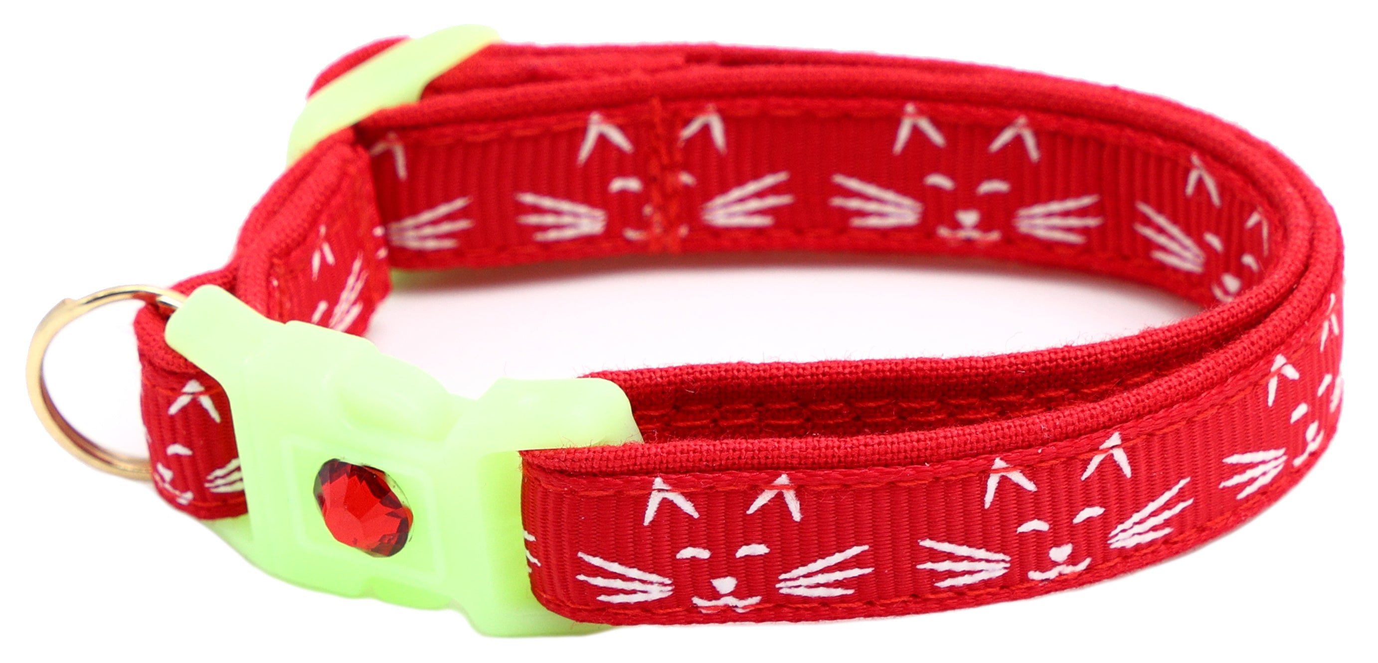 Glowing Cat Faces Breakaway Cat Collar