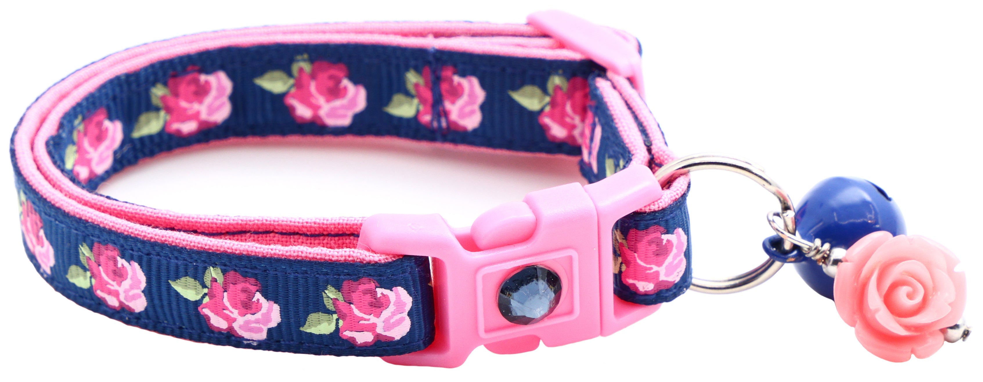 Pink Tea Party Roses Breakaway Cat Collar