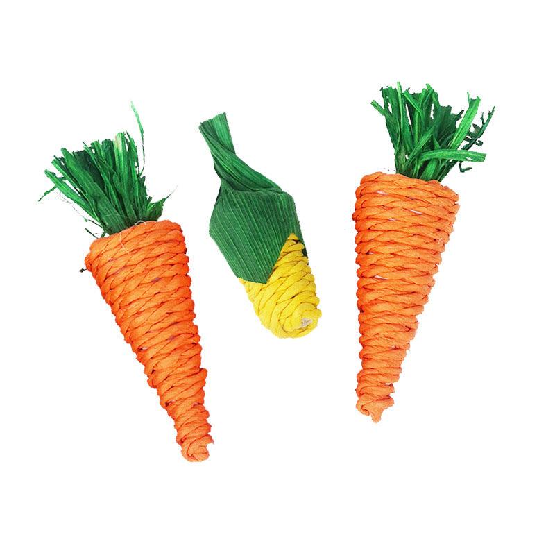 Natural Woven Carrot Hamster Toy - Fun And Eco-Friendly Molar Supplies