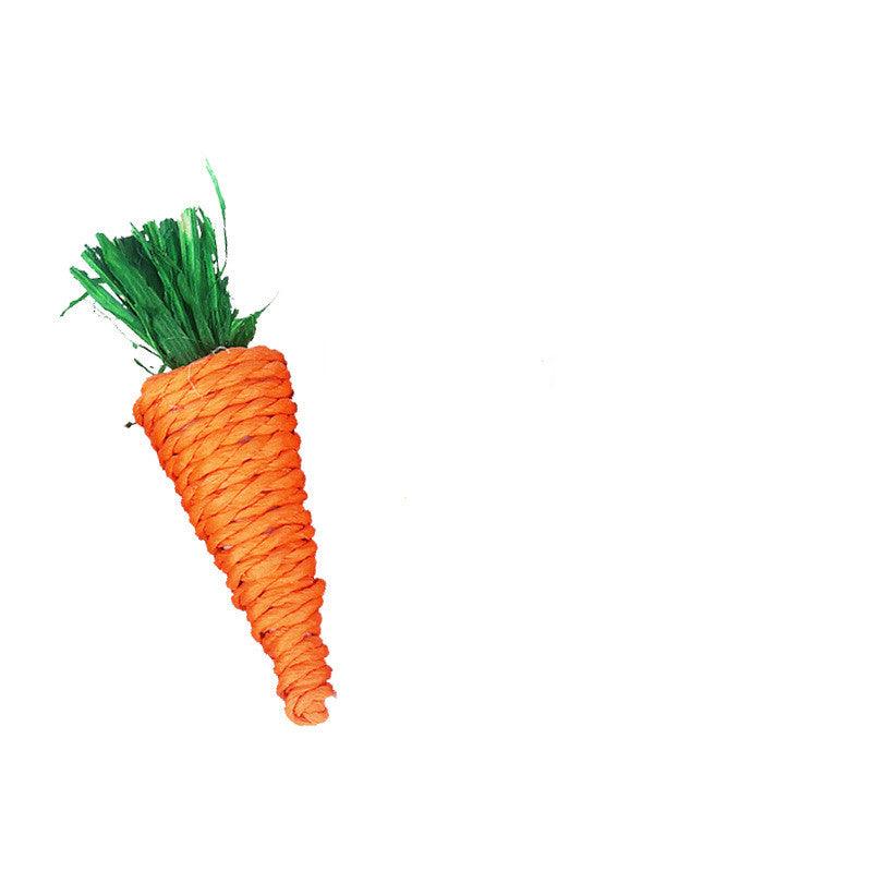 Natural Woven Carrot Hamster Toy - Fun And Eco-Friendly Molar Supplies