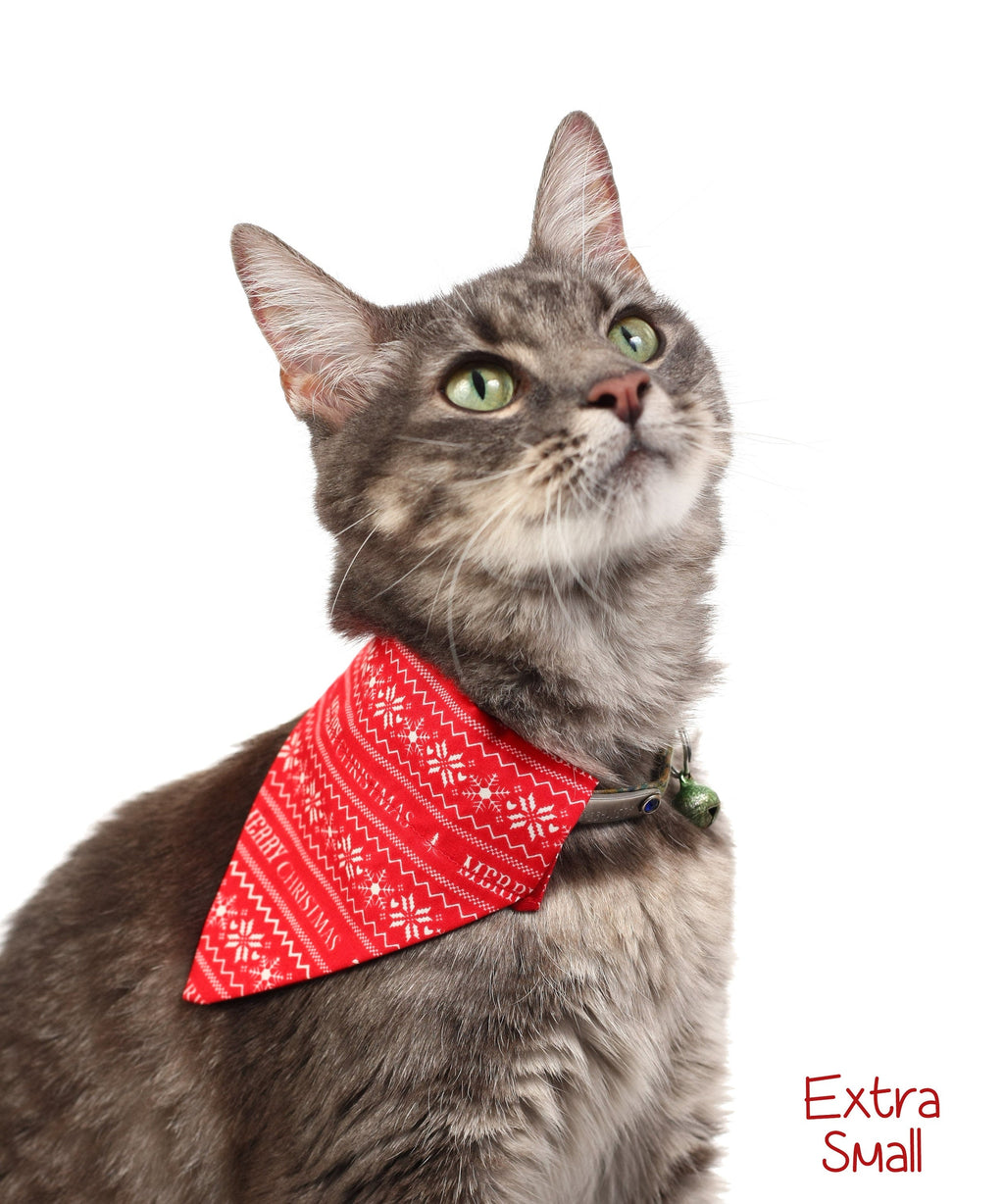 Red and White Merry Christmas Pet Scarf