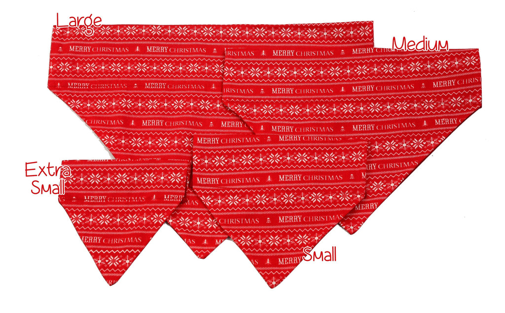 Red and White Merry Christmas Pet Scarf