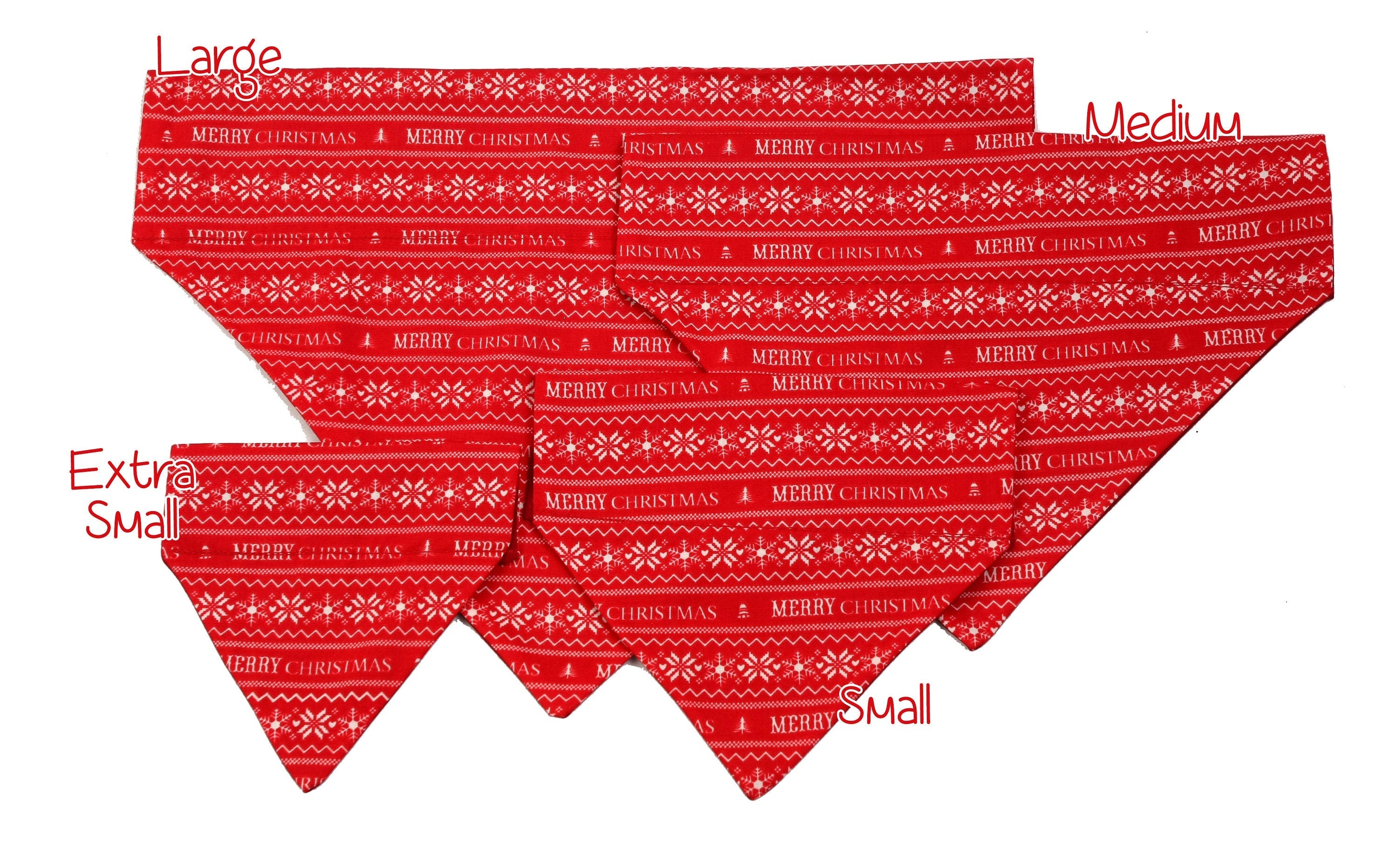 Red and White Merry Christmas Pet Scarf