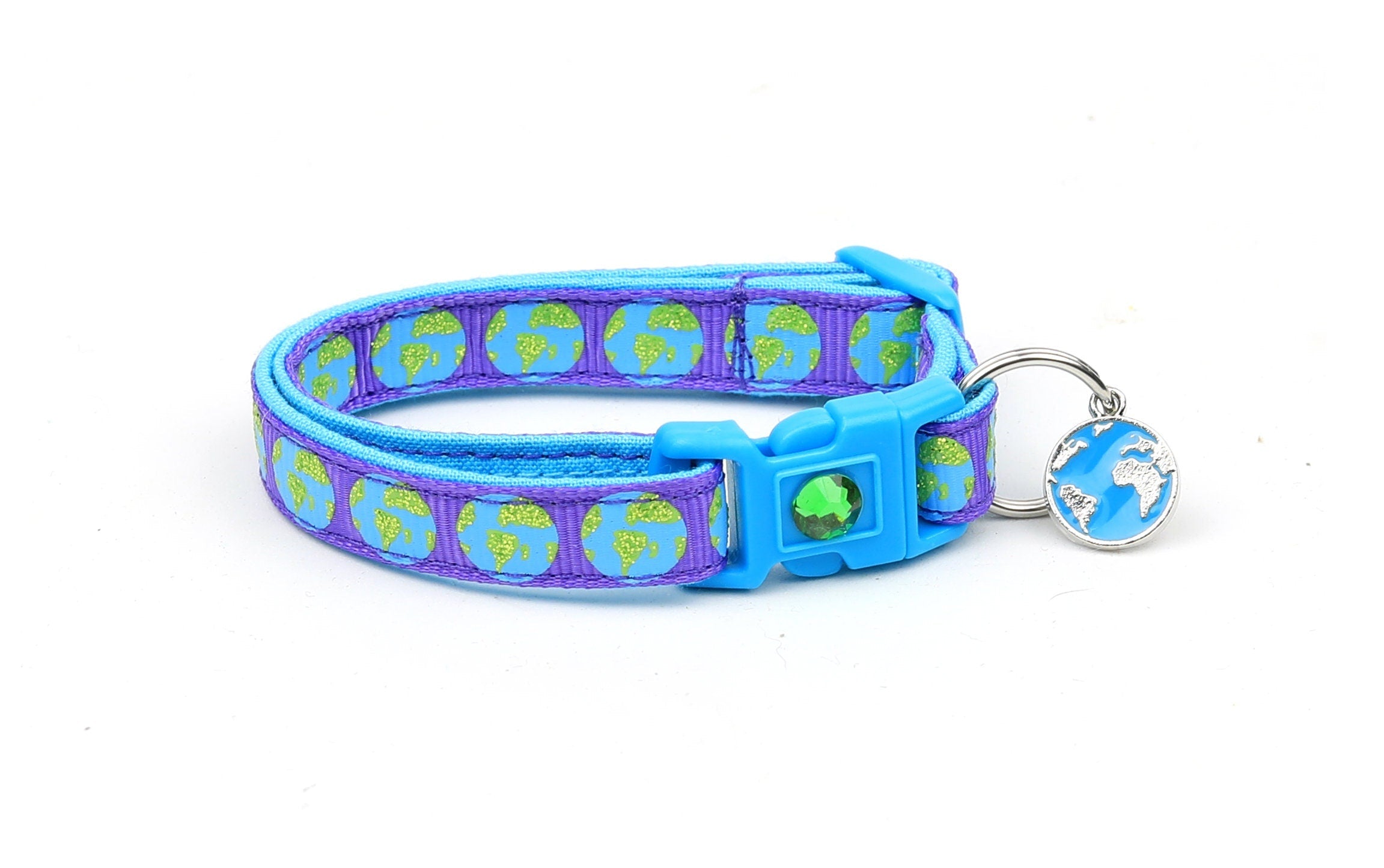 Earth on Purple Cat Collar