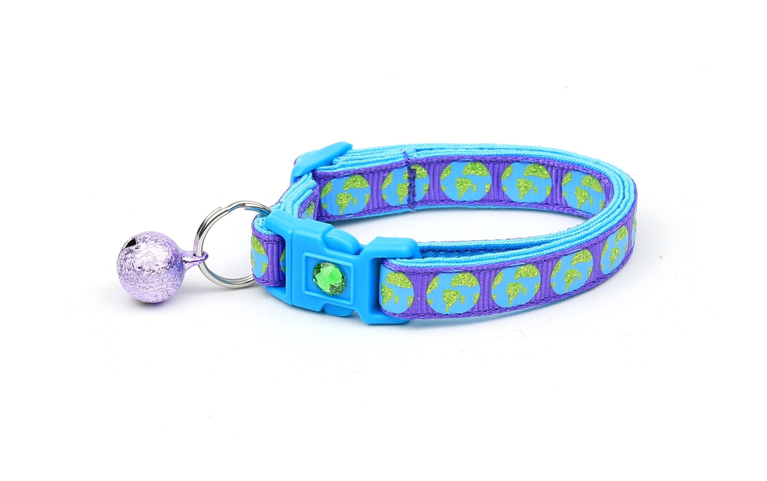 Earth on Purple Cat Collar